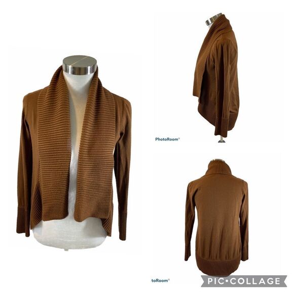 INC Open Front Ribbed Collar Knit Sweater Small - Picture 2 of 12